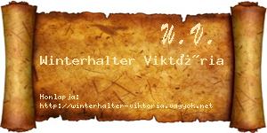 Winterhalter Viktória névjegykártya